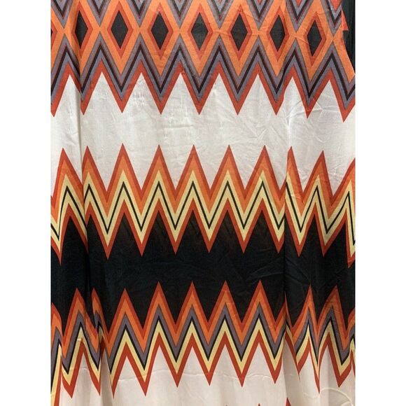 5TH & LOVE KNIT Orange Stripes Argyle Scoop Neck Summer Dress 3/4 Sleeves Large - Picture 5 of 7